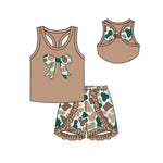 Preorder 12.06 GSSO1626 Bows Camo Ruffles Girls Shorts Set