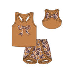 Preorder 12.06 GSSO1628 Bows Camo Ruffles Girls Shorts Set