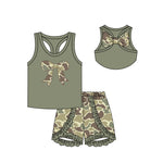 Preorder 12.06 GSSO1629 Bows Camo Ruffles Girls Shorts Set