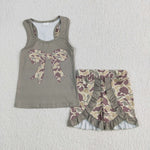GSSO1629 Bows Camo Ruffles Girls Shorts Set