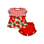 Preorder 12.11 GSSO1648 Strawberry Red Girls Shorts Set