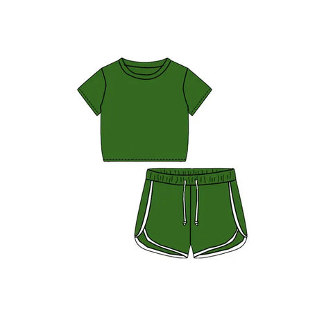 Preorder 12.13 GSSO1652 Green Sports Girls Shorts Set