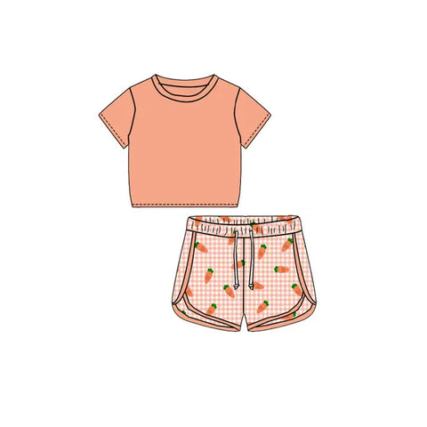 Preorder 12.13 GSSO1655 Carrot Orange Sports Girls Shorts Set