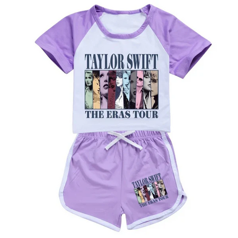 Preorder 12.29 GSSO1737 The Eras Tour Purple Purple Girls Shorts Set