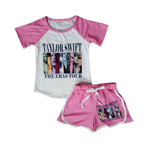 Preorder 12.29 GSSO1738 The Eras Tour Purple Pink Girls Shorts Set