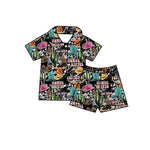 Preorder 12.30 GSSO1744 Howdy Hippie Buttons Girls Shorts Pajamas Set