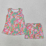 GSSO1749 Summer Flower Girls Shorts Set