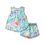 Preorder 12.30 GSSO1750 Summer Flower Girls Shorts Set