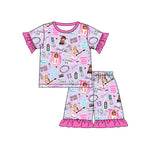 Preorder 12.30 GSSO1755 Singer Star 1989 Pink Girls Shorts Pajamas Set