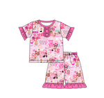 Preorder 12.31 GSSO1764 Singer Star Pink Girls Shorts Pajamas Set