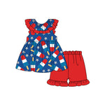 Preorder 01.03 GSSO1765 July 4th Popsicle Girls Shorts Set