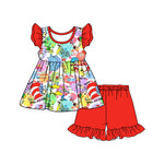 Preorder 01.03 GSSO1767 Cartoon Red Girls Shorts Set