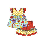 Preorder 01.03 GSSO1768 Crawfish Potato Red Girls Shorts Set