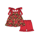 Preorder 01.03 GSSO1769 Crawfish Leopard Red Girls Shorts Set