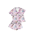 Preorder 01.03 GSSO1773 Singer Star Pink Buttons Girls Shorts Pajamas Set