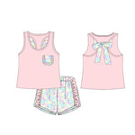 Preorder 01.03 GSSO1783 Colorful Leopard Pink Girls Shorts Set