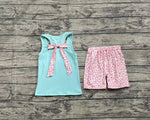 Preorder 0GSSO1784 Leopard Green Girls Shorts Set