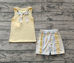 Preorder GSSO1788 Flower Floral Yellow Girls Shorts Set