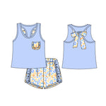 Preorder 01.04 GSSO1789 Leopard Blue Girls Shorts Set