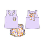 Preorder 01.04 GSSO1790 Leopard Purple Girls Shorts Set