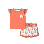 Preorder 01.11 GSSO1830 Crawfish Orange Girls Shorts Set