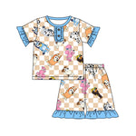 Preorder 01.16 GSSO1862 Cartoon Blue Dog Girls Shorts Pajamas Set