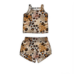 Preorder 01.16 GSSO1869 Leaf Leopard Girls Shorts Set