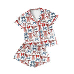 Preorder 01.27 GSSO1967 July 4th Bows Buttons Adult Women Pajamas Set