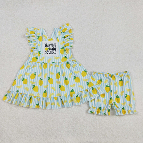 GSSO2026 Mama's main squeeze Lemon Girls Shorts Set