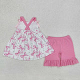 GSSO2075 Coquette Bows Pink Girls Shorts Set