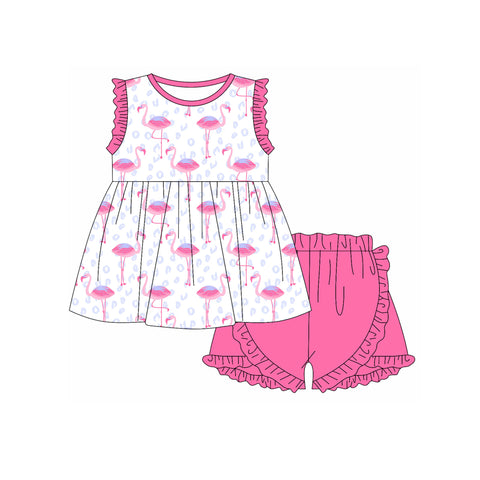 Preorder 02.11 GSSO2090 Animal Leopard Pink Girls Shorts Set