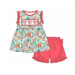 Preorder 02.11 GSSO2096 Ocean Shells Cartoon Mouse Girls Shorts Set