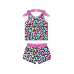Preorder 03.02 GSSO2141 Colorful Leopard Pink Girls Shorts Set