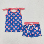 GSSO2151 July 4th Star Girls Shorts Set