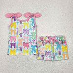 GSSO2188 Coquette Bows Colorful Girls Shorts Set