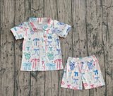 Preorder Samples GSSO2217 Princess Coquette Bows Buttons Girls Shorts Pajamas Set