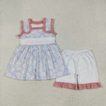 GSSO2350 Big Sister Flower Girls Shorts Set