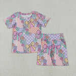 GSSO2509 Colorful Bows Flower Girls Shorts Set