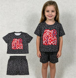 GSSO2576 America Leopard Black Girls Shorts Outfits