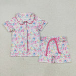 GSSO2601 Butterfly Purple Girls Shorts Pajamas Set