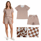 GSSO2680 Khaki Plaid Adult Women Pajamas Set