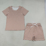 GSSO2680 Khaki Plaid Adult Women Pajamas Set