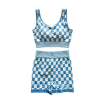 Preorder Colorful Plaid Adult Women Yoga Athletic Wear Set