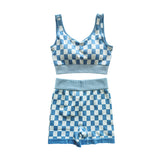 Preorder Colorful Plaid Adult Women Yoga Athletic Wear Set