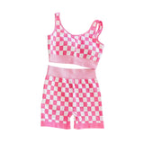 Preorder Colorful Plaid Adult Women Yoga Athletic Wear Set