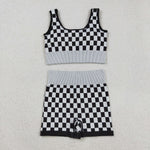 Fashion Athletic Plaid Yoga Sports Adult Women's Outfits