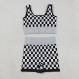 Fashion Athletic Plaid Yoga Sports Adult Women's Outfits