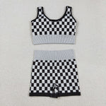 Fashion Athletic Plaid Yoga Sports Adult Women's Outfits