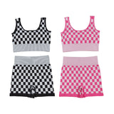 Fashion Athletic Plaid Yoga Sports Adult Women's Outfits