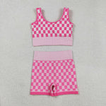 Fashion Athletic Plaid Yoga Sports Adult Women's Outfits